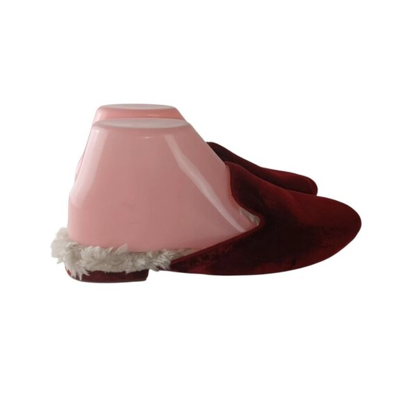 Birdies Women's The Phoebe Slip-On Mules Wild Berry   Red Velvet Faux Fur Sz 6 - Picture 1 of 9